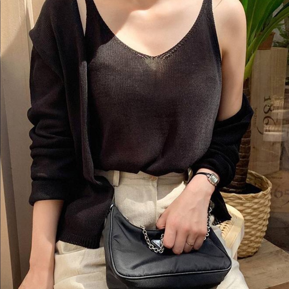 Korean Cardigan+sleeveless top set